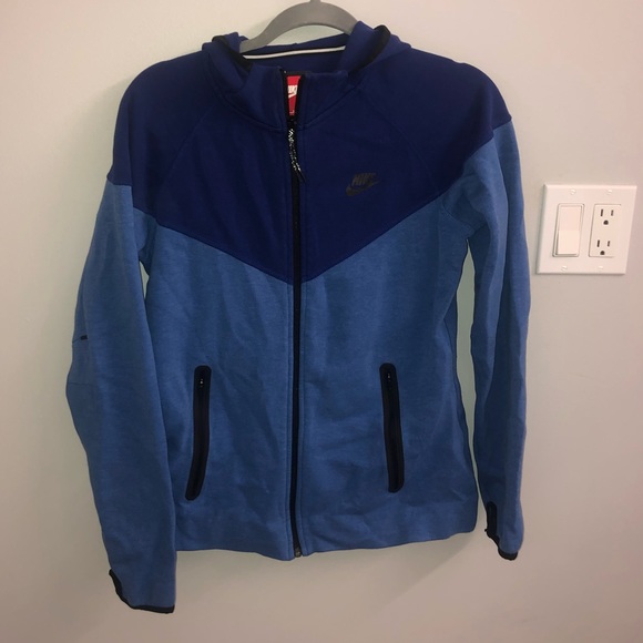 NIKE ZIP UP HOODIE BLUE SPORTSWEAR - Picture 1 of 4